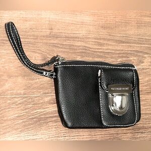 Victoria’s Secret 1990s Weekender Black Pebble Faux Leather Wristlet (Unused)